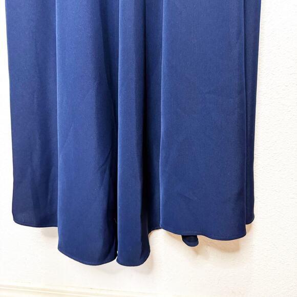 Tadashi Shoji Lace Crepe A-Line Sheath Maxi Dress Gown Navy - Picture 11 of 16